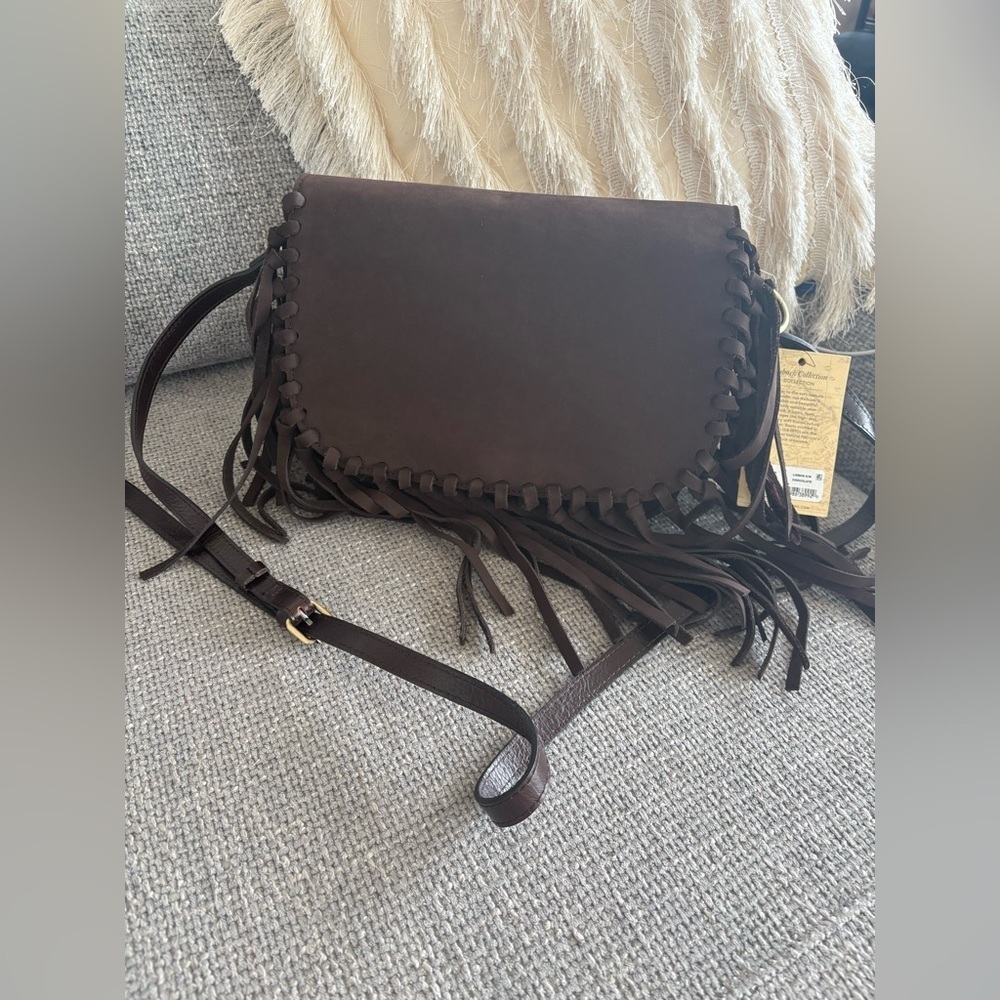 Patricia Nash Nubuck Suede Crossbody โ Chocolate